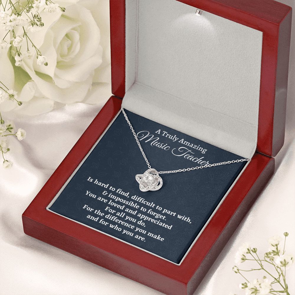 To A Truly Amazing Music Teacher Gift, Appreciation Gift For Music Teacher, Love Knot Necklace , Jewelry Gift For Women, Farewell Gift - Family Gear Collections