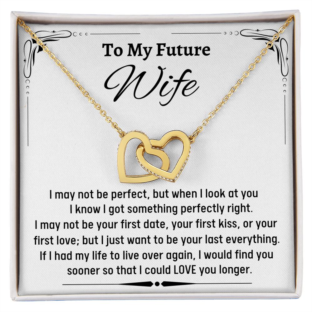 To Amazing Future Wife Interlocking Hearts Necklace, Birthday Gift, Wedding Day Gift, Christmas Gift - Family Gear Collections