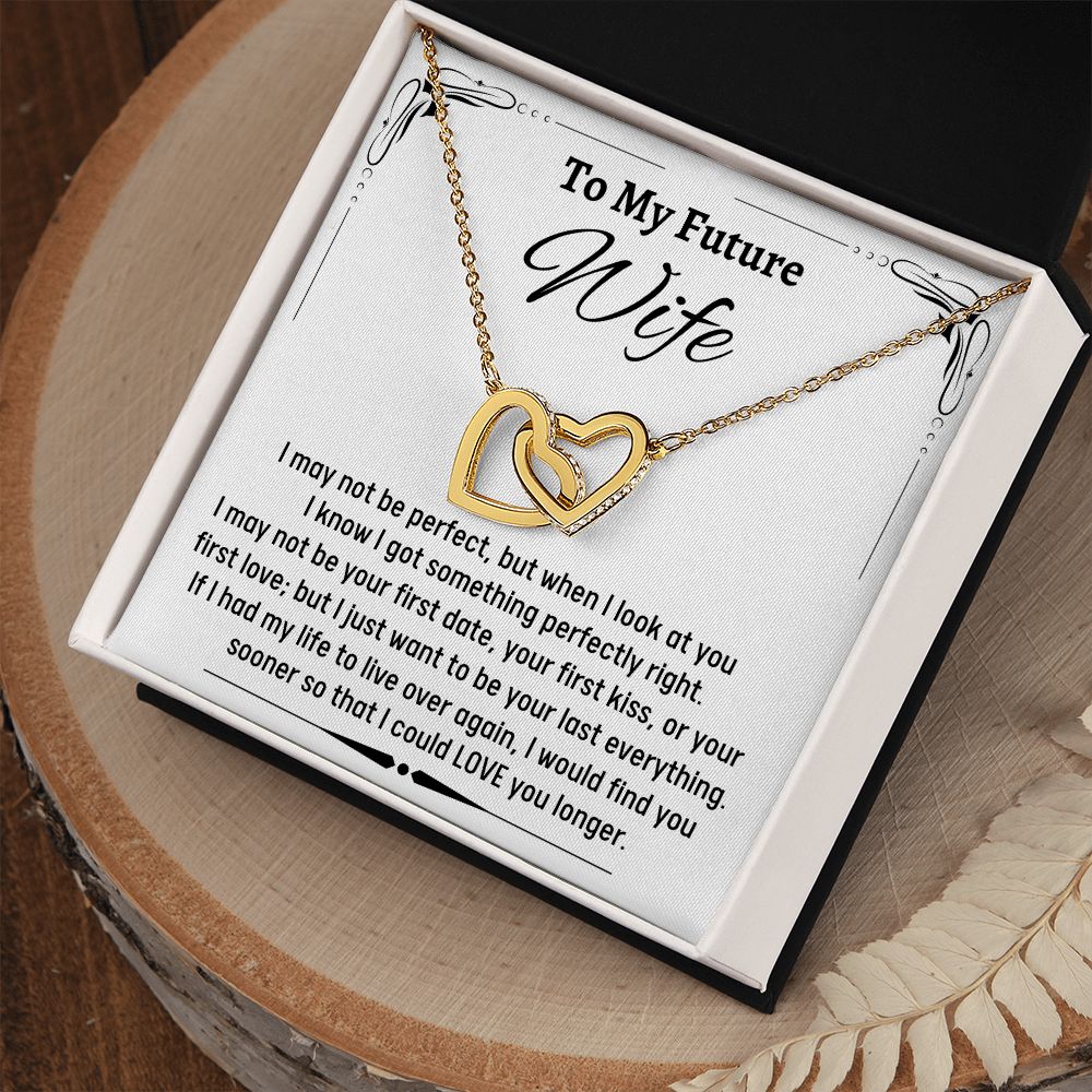 To Amazing Future Wife Interlocking Hearts Necklace, Birthday Gift, Wedding Day Gift, Christmas Gift - Family Gear Collections