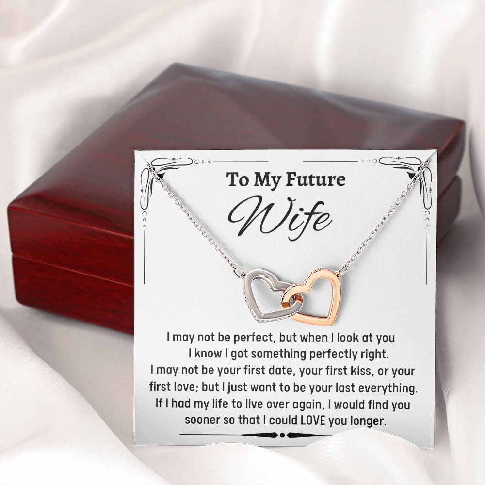 To Amazing Future Wife Interlocking Hearts Necklace, Birthday Gift, Wedding Day Gift, Christmas Gift - Family Gear Collections