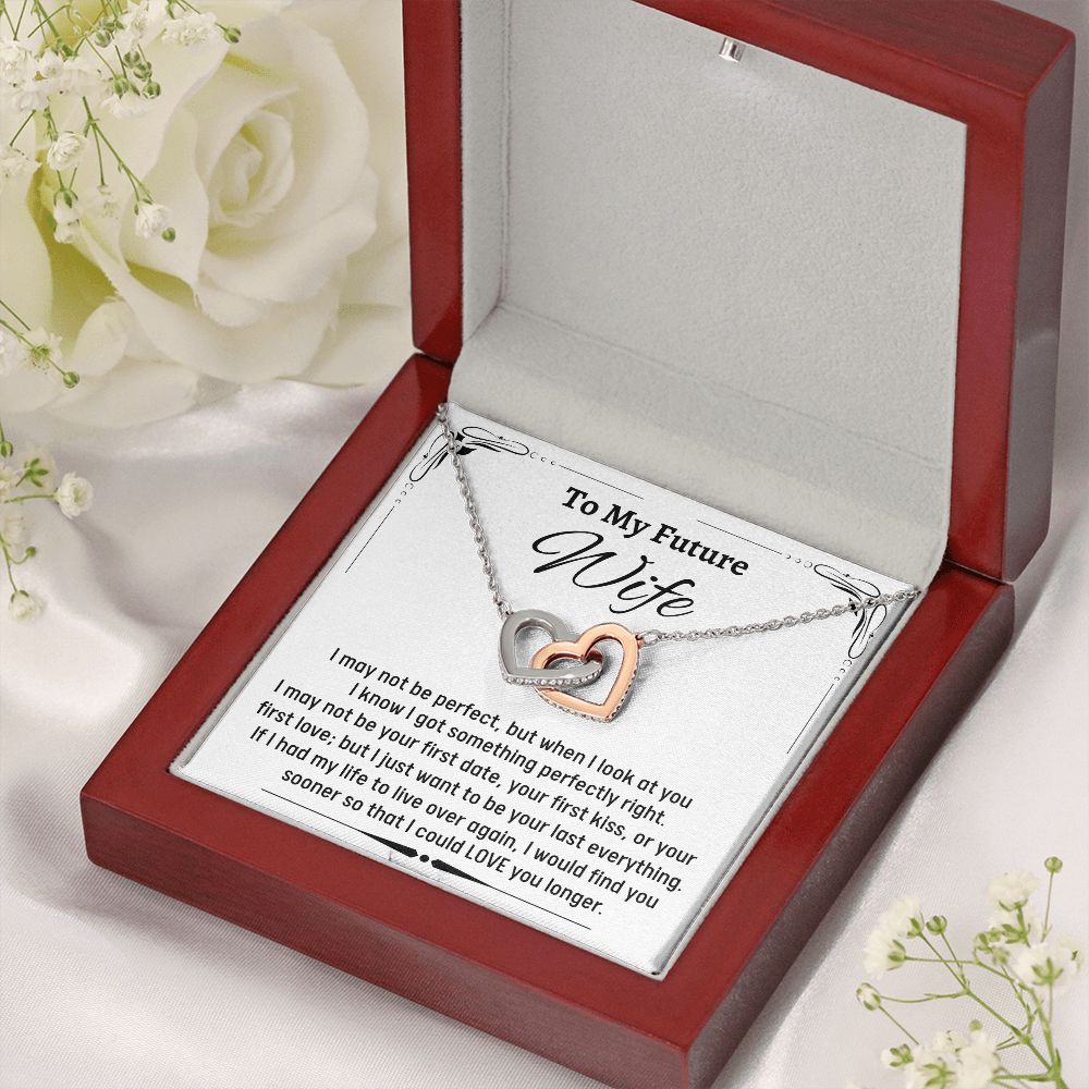 To Amazing Future Wife Interlocking Hearts Necklace, Birthday Gift, Wedding Day Gift, Christmas Gift - Family Gear Collections