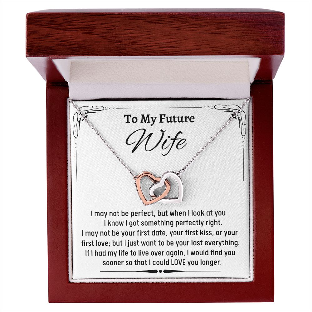 To Amazing Future Wife Interlocking Hearts Necklace, Birthday Gift, Wedding Day Gift, Christmas Gift - Family Gear Collections