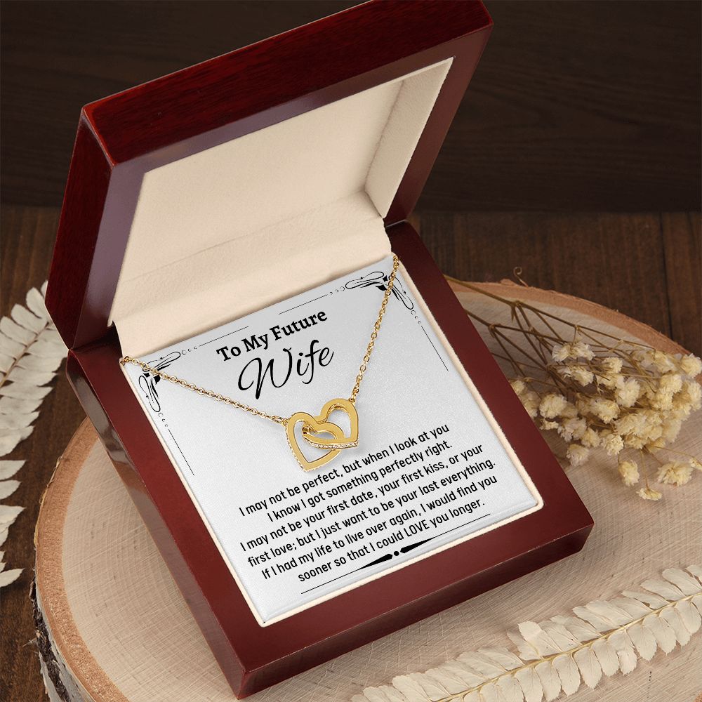 To Amazing Future Wife Interlocking Hearts Necklace, Birthday Gift, Wedding Day Gift, Christmas Gift - Family Gear Collections