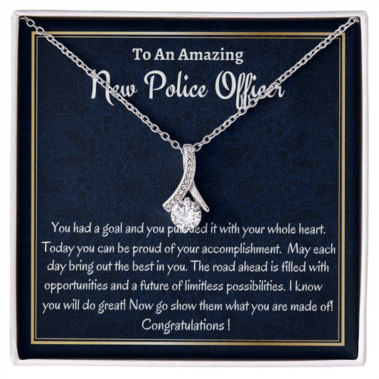 To An Amazing New Police Officer, Alluring Beauty Necklace, Police Academy Graduation, Congratulatory Gifts, You Made us Proud. - Family Gear Collections