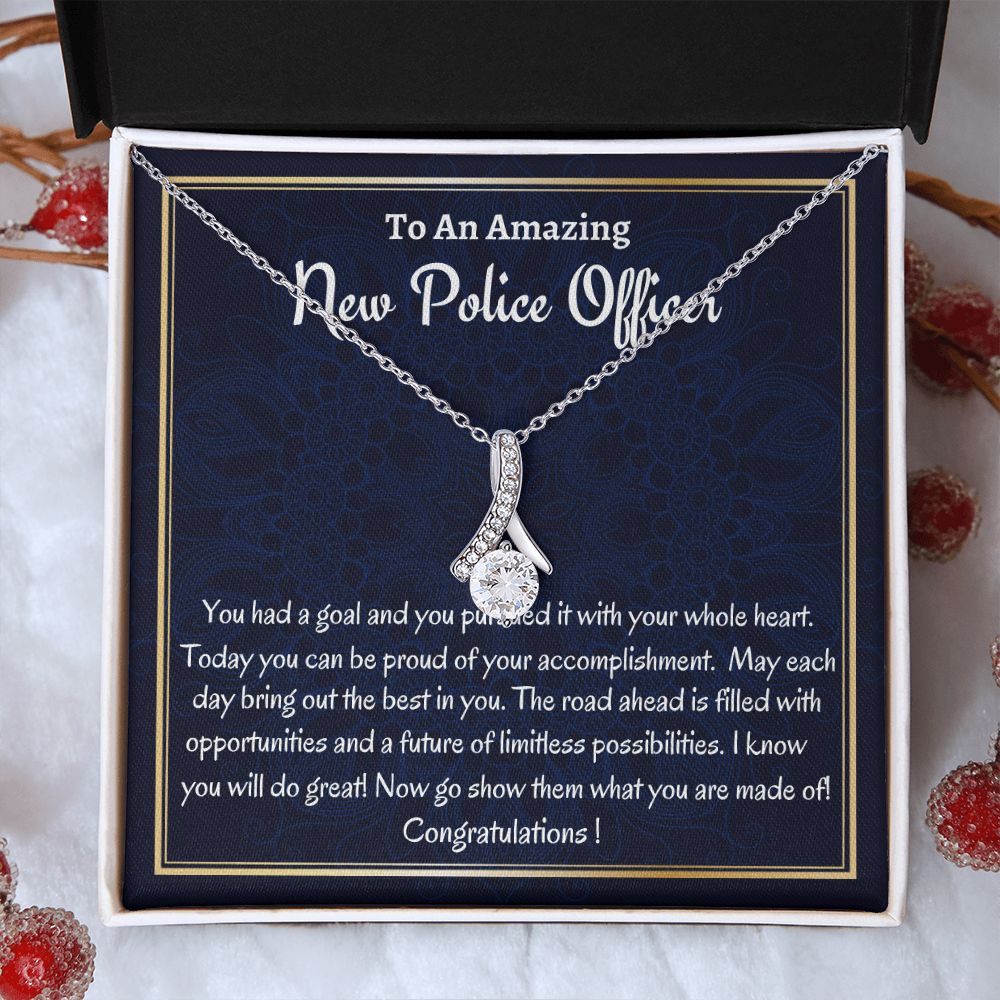 To An Amazing New Police Officer, Alluring Beauty Necklace, Police Academy Graduation, Congratulatory Gifts, You Made us Proud. - Family Gear Collections
