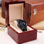 To Bonus Son Engraved Black Chronograph Watch, Wedding Anniversary Gift, Birthday Gift - Family Gear Collections
