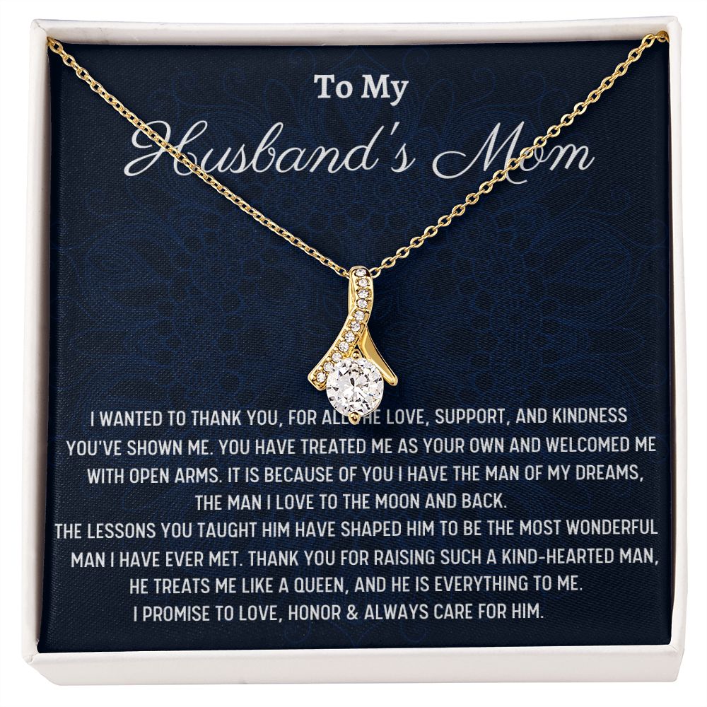 To Husband's Mom Alluring Beauty Necklace, Wedding Anniversary Gift For Her, Birthday Gift For Mom In Love - Family Gear Collections
