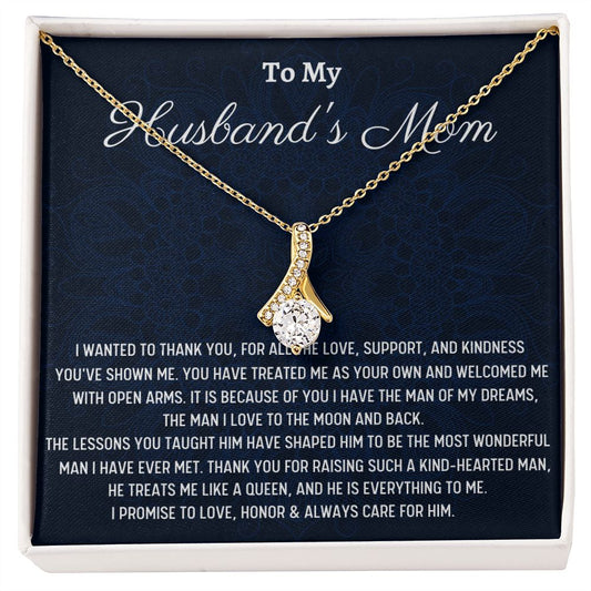 To Husband's Mom Alluring Beauty Necklace, Wedding Anniversary Gift For Her, Birthday Gift For Mom In Love - Family Gear Collections