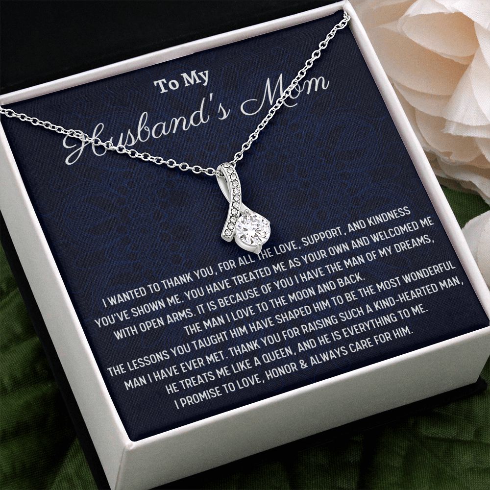 To Husband's Mom Alluring Beauty Necklace, Wedding Anniversary Gift For Her, Birthday Gift For Mom In Love - Family Gear Collections