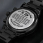 To My Amazing Bonus Dad, Engraved Design Black Chronograph Watch, Birthday Gift, Christmas Gift For Him - Family Gear Collections