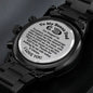 To My Amazing Bonus Dad, Engraved Design Black Chronograph Watch, Birthday Gift, Christmas Gift For Him - Family Gear Collections