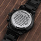 To My Amazing Dad, Wedding Day Gift For Dad, Engraved Design Black Chronograph Watch, From Loving Daughter - Family Gear Collections