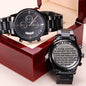 To My Amazing Dad, Wedding Day Gift For Dad, Engraved Design Black Chronograph Watch, From Loving Daughter - Family Gear Collections