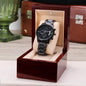 To My Amazing Dad, Wedding Day Gift For Dad, Engraved Design Black Chronograph Watch, From Loving Daughter - Family Gear Collections