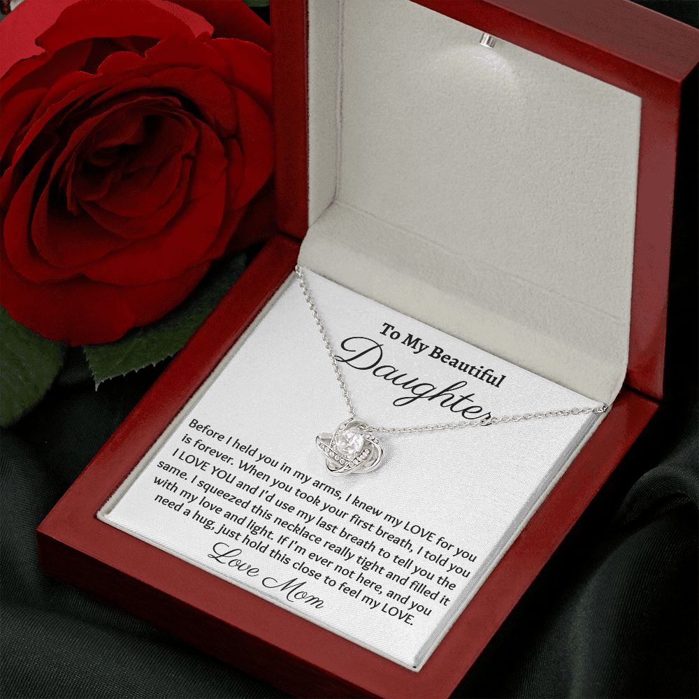 To My Beautiful Daughter, Love Knot Necklace, Christmas Gift, Meaningful Gift, Birthday Gift, from loving mom, Appreciation Gift. - Family Gear Collections