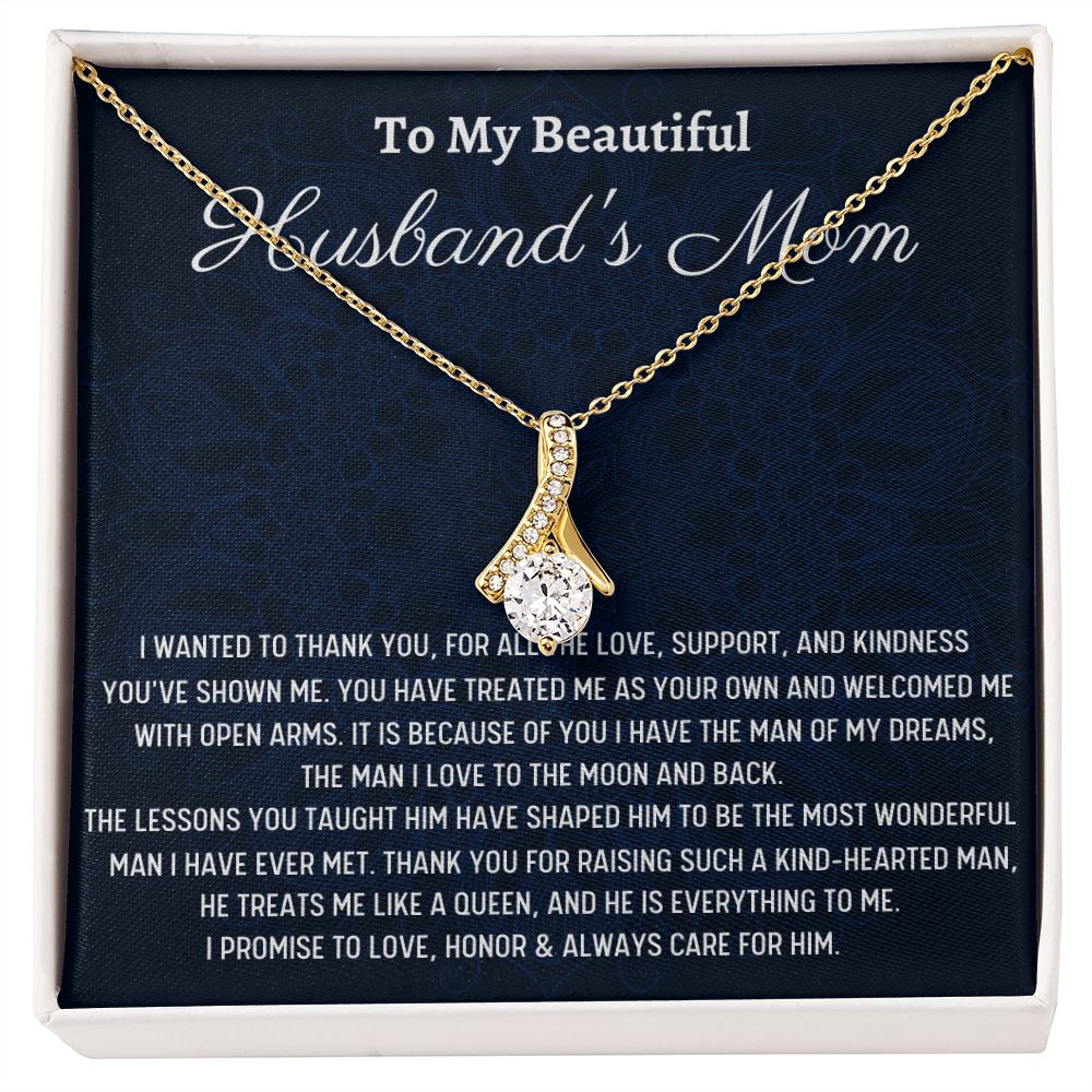 To My Beautiful Husband's Mom, Alluring Beauty Necklace , Mothers Day Gift, Birthday Gift For Her, From Daughter In Love. - Family Gear Collections
