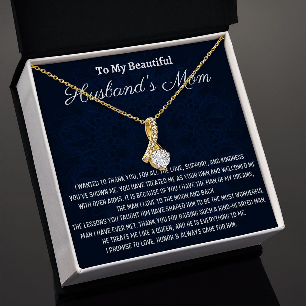 To My Beautiful Husband's Mom, Alluring Beauty Necklace , Mothers Day Gift, Birthday Gift For Her, From Daughter In Love. - Family Gear Collections