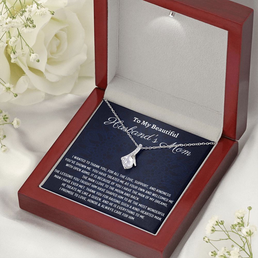 To My Beautiful Husband's Mom, Alluring Beauty Necklace , Mothers Day Gift, Birthday Gift For Her, From Daughter In Love. - Family Gear Collections