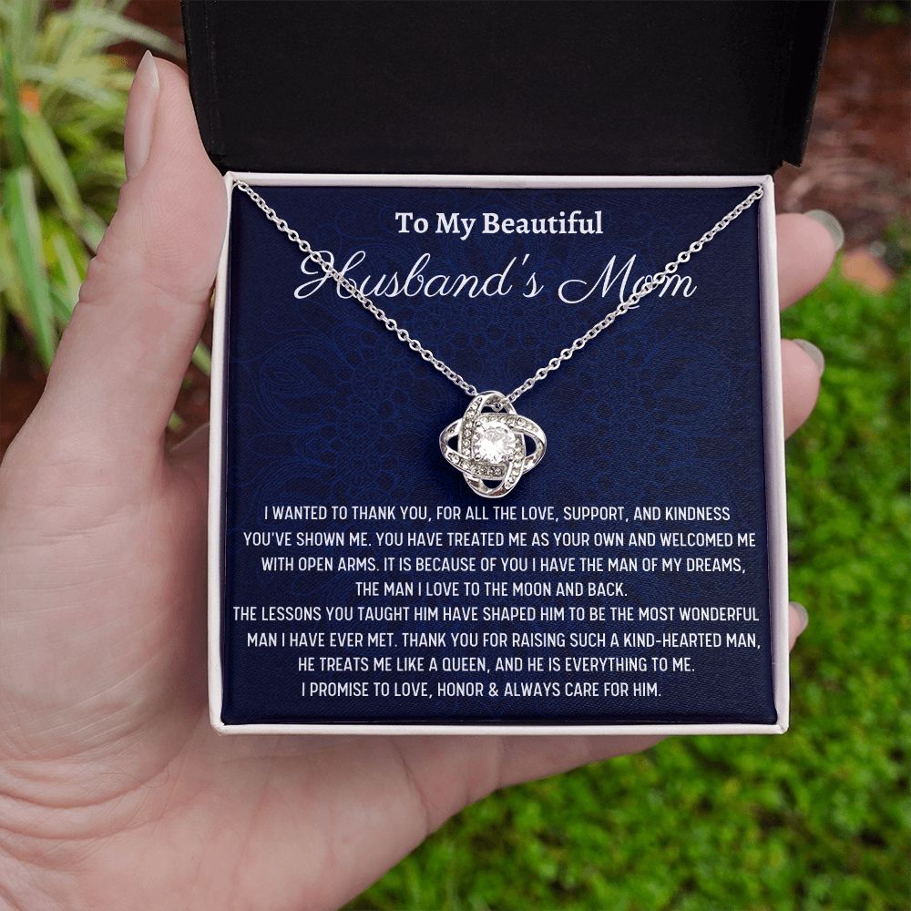 To My Beautiful Husband's Mom, Love Knot Necklace , Mothers Day Gift, Birthday Gift For Her, From Daughter In Love. - Family Gear Collections