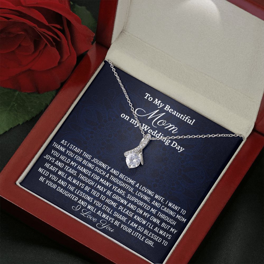 To My Beautiful Mom, Alluring Beauty Necklace, Wedding Gift From Bride, Gift From Daughter To Mother On Wedding Day, Thank You Mom Gift, Bride To Mom Gift - Family Gear Collections