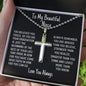 To My Beautiful Niece, Stainless Cross Necklace W/Ball Chain, Baptism Gift, Graduation Gift For Niece, Congratulations Gift, From Loving Uncle. - Family Gear Collections
