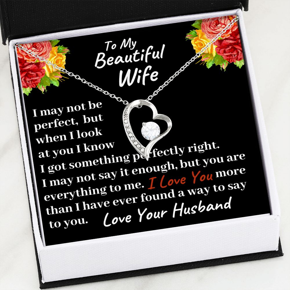 To my Beautiful Wife Forever Love Necklace, Christmas Gift, Birthday Gift For Her - Family Gear Collections
