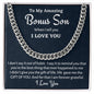 To My Bonus Son Cuban Chain, Gift to Stepson, Christmas Gift or Birthday Gift, Gift For Son In Law - Family Gear Collections