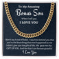 To My Bonus Son Cuban Chain, Gift to Stepson, Christmas Gift or Birthday Gift, Gift For Son In Law - Family Gear Collections