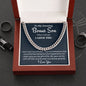 To My Bonus Son Cuban Chain, Gift to Stepson, Christmas Gift or Birthday Gift, Gift For Son In Law - Family Gear Collections