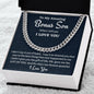 To My Bonus Son Cuban Chain, Gift to Stepson, Christmas Gift or Birthday Gift, Gift For Son In Law - Family Gear Collections