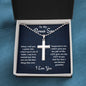 To My Bonus son Stainless Cross Necklace w/ Ball Chain, Navy Bonus Son Gift, Military Son Gift, Bonus Son Birthday Gift, Gift From Stepdad or Stepmom, Christmas Gift. - Family Gear Collections