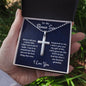 To My Bonus son Stainless Cross Necklace w/ Ball Chain, Navy Bonus Son Gift, Military Son Gift, Bonus Son Birthday Gift, Gift From Stepdad or Stepmom, Christmas Gift. - Family Gear Collections