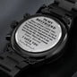To My Boyfriend, Engraved Design Black Chronograph Watch, Birthday Gift For Him, Christmas Gift - Family Gear Collections