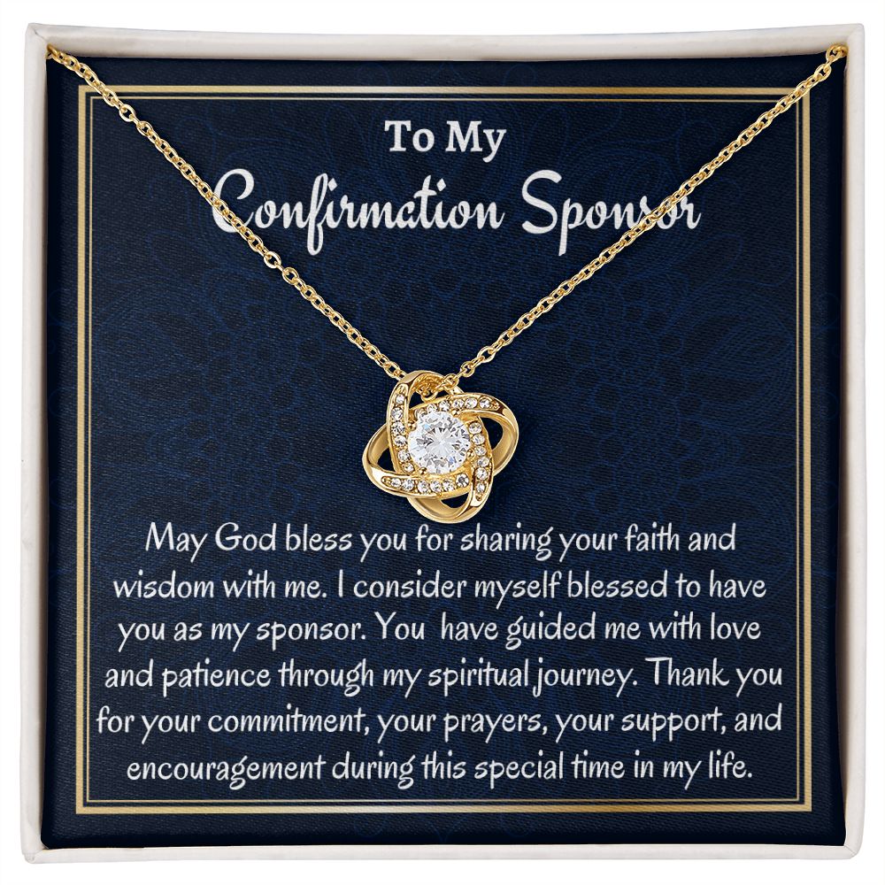 To My Confirmation Sponsor Gift For Women, Love Knot Necklace, Religious Appreciation Gift, To My Confirmation Sponsor, Thank You Gift. - Family Gear Collections
