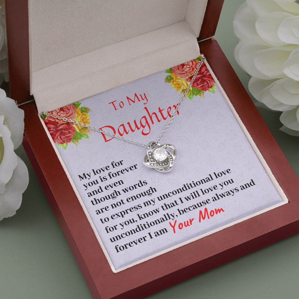 To My Daughter, Love Knot Necklace, Birthday Gift For Her, Christmas Gift, From Loving Mom. - Family Gear Collections