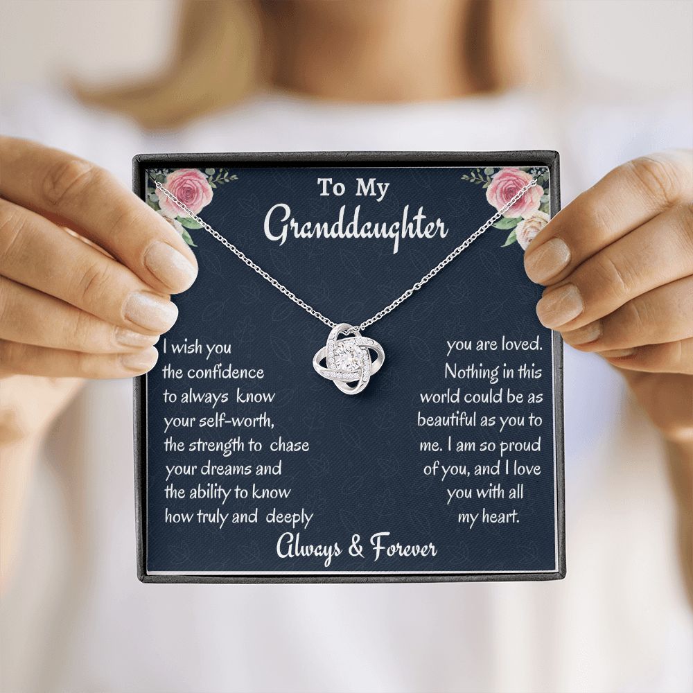 To My Granddaughter, Love Knot Necklace, Birthday Gift For Her, Women Jewelry, Graduation Gift, From Loving Nana. - Family Gear Collections