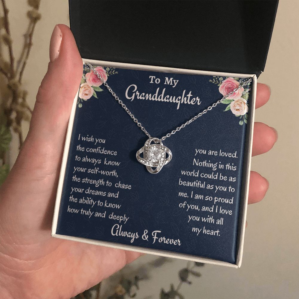 To My Granddaughter, Love Knot Necklace, Birthday Gift For Her, Women Jewelry, Graduation Gift, From Loving Nana. - Family Gear Collections