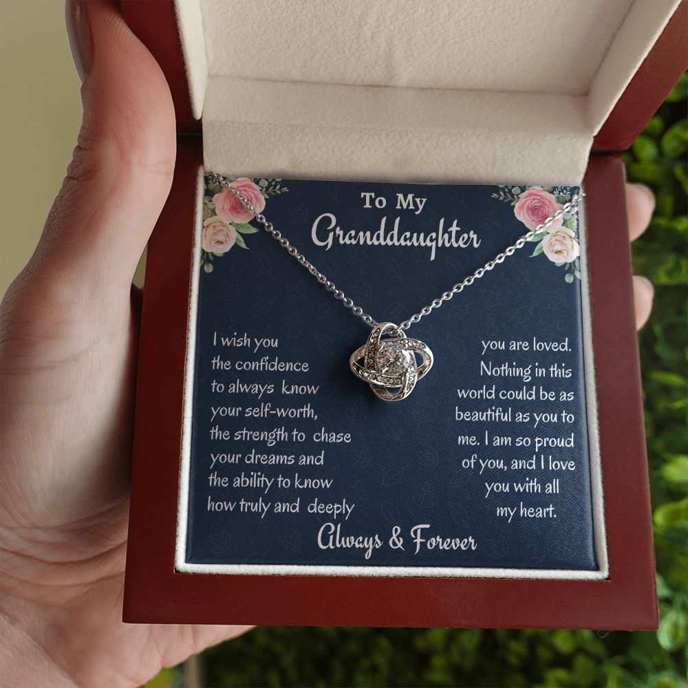 To My Granddaughter, Love Knot Necklace, Birthday Gift For Her, Women Jewelry, Graduation Gift, From Loving Nana. - Family Gear Collections