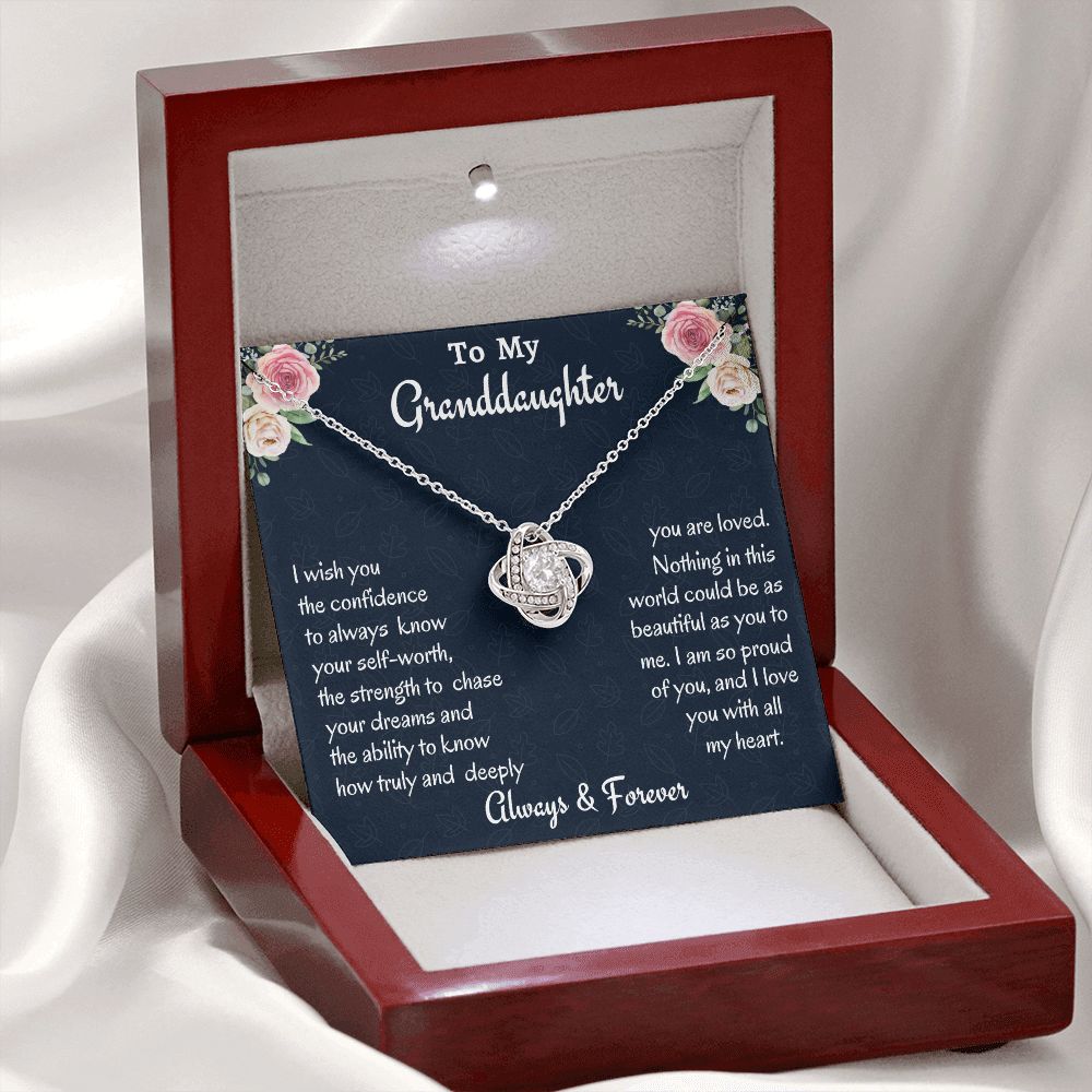 To My Granddaughter, Love Knot Necklace, Birthday Gift For Her, Women Jewelry, Graduation Gift, From Loving Nana. - Family Gear Collections