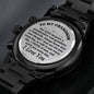 To My Grandson Engraved Design Black Chronograph Watch, Birthday Gift, Christmas Gift For Him. - Family Gear Collections