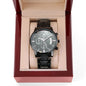 To My Grandson Engraved Design Black Chronograph Watch, Birthday Gift, Christmas Gift For Him. - Family Gear Collections