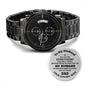 To My Husband, Engraved Design Black Chronograph Watch, Christmas Gift, Birthday Gift, From Loving Wife. - Family Gear Collections