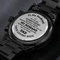 To My Husband, Engraved Design Black Chronograph Watch, Christmas Gift, Birthday Gift, From Loving Wife. - Family Gear Collections