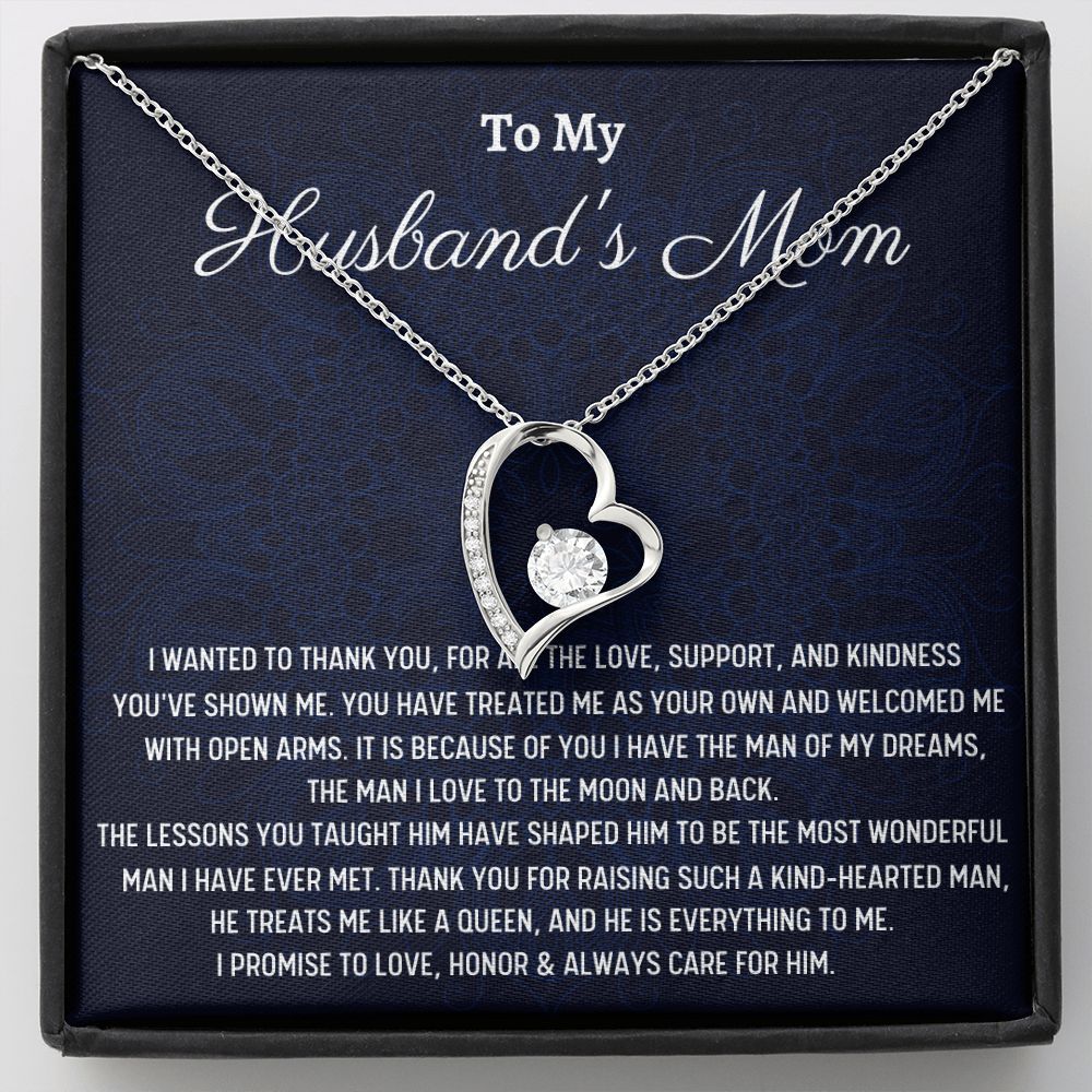 To My Husband's Mom Forever Love Necklace, Wedding Day Gift, Christmas Gift . - Family Gear Collections