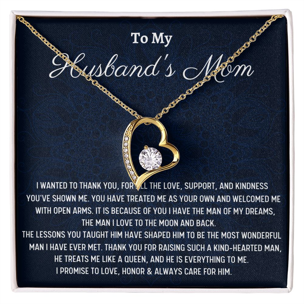 To My Husband's Mom Forever Love Necklace, Wedding Day Gift, Christmas Gift . - Family Gear Collections