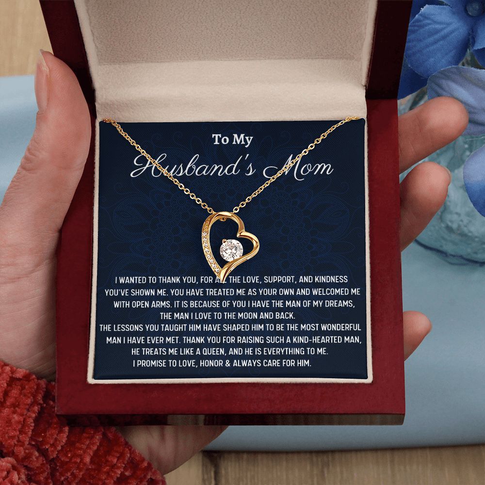 To My Husband's Mom Forever Love Necklace, Wedding Day Gift, Christmas Gift . - Family Gear Collections