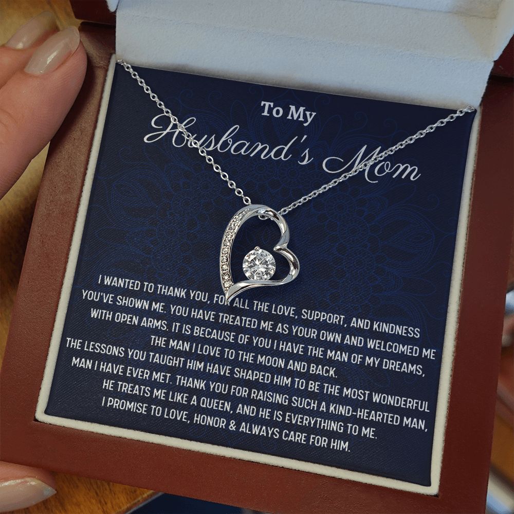 To My Husband's Mom Forever Love Necklace, Wedding Day Gift, Christmas Gift . - Family Gear Collections