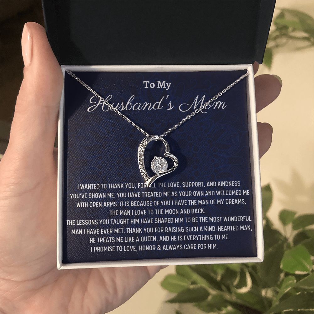 To My Husband's Mom Forever Love Necklace, Wedding Day Gift, Christmas Gift . - Family Gear Collections