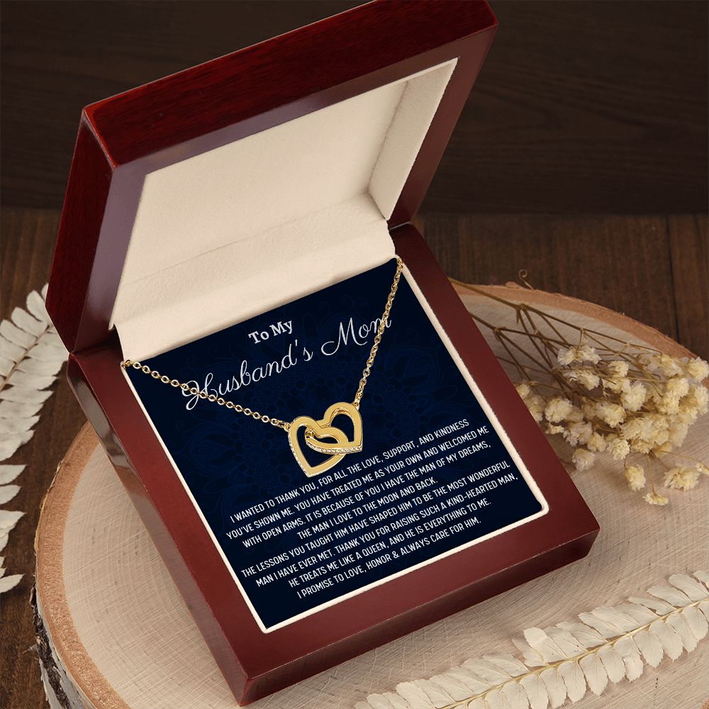 To My Lovely Mom-In-Law, Birthday Gift For Mom In Law, Interlocking Hearts Necklace Gift For Her. Christmas Gift For Her. - Family Gear Collections