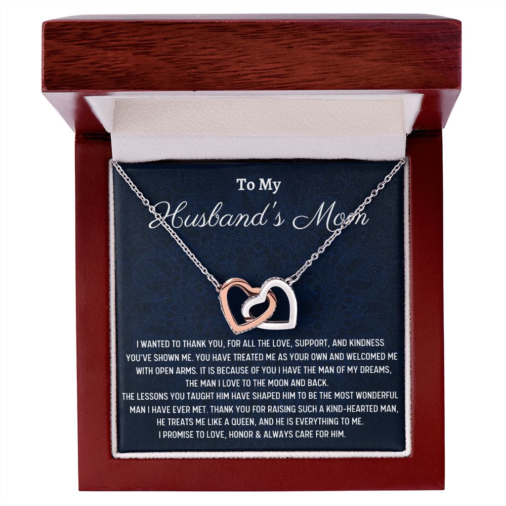 To My Lovely Mom-In-Law, Birthday Gift For Mom In Law, Interlocking Hearts Necklace Gift For Her. Christmas Gift For Her. - Family Gear Collections